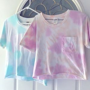 Pink Victoria Secret Tie dyed Crop Shirt  size S